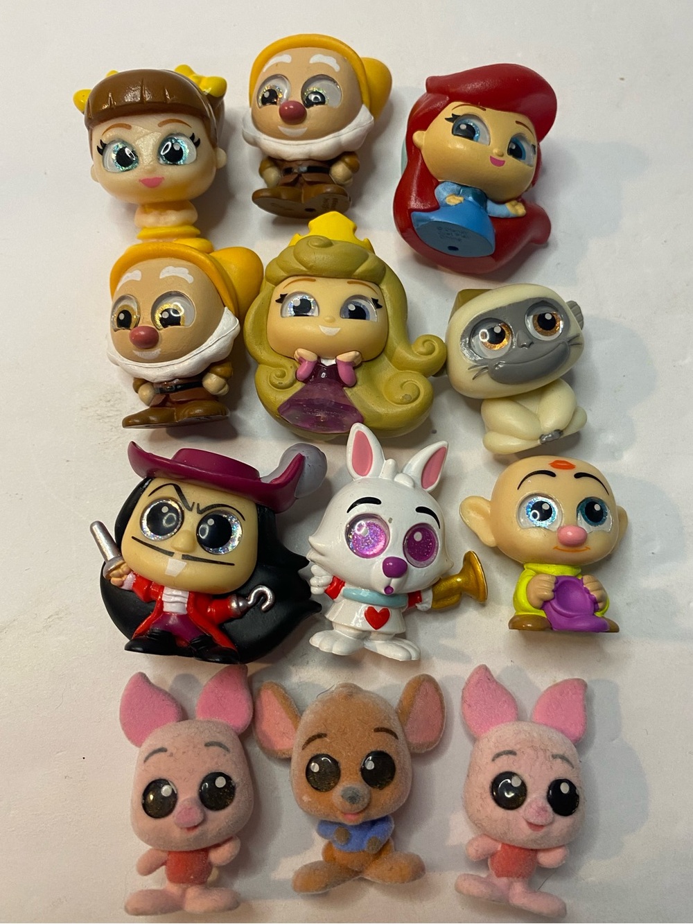Disney Doorables Toy Bundle - 12 Mini Figures (3 Fuzzy/Flocked!)